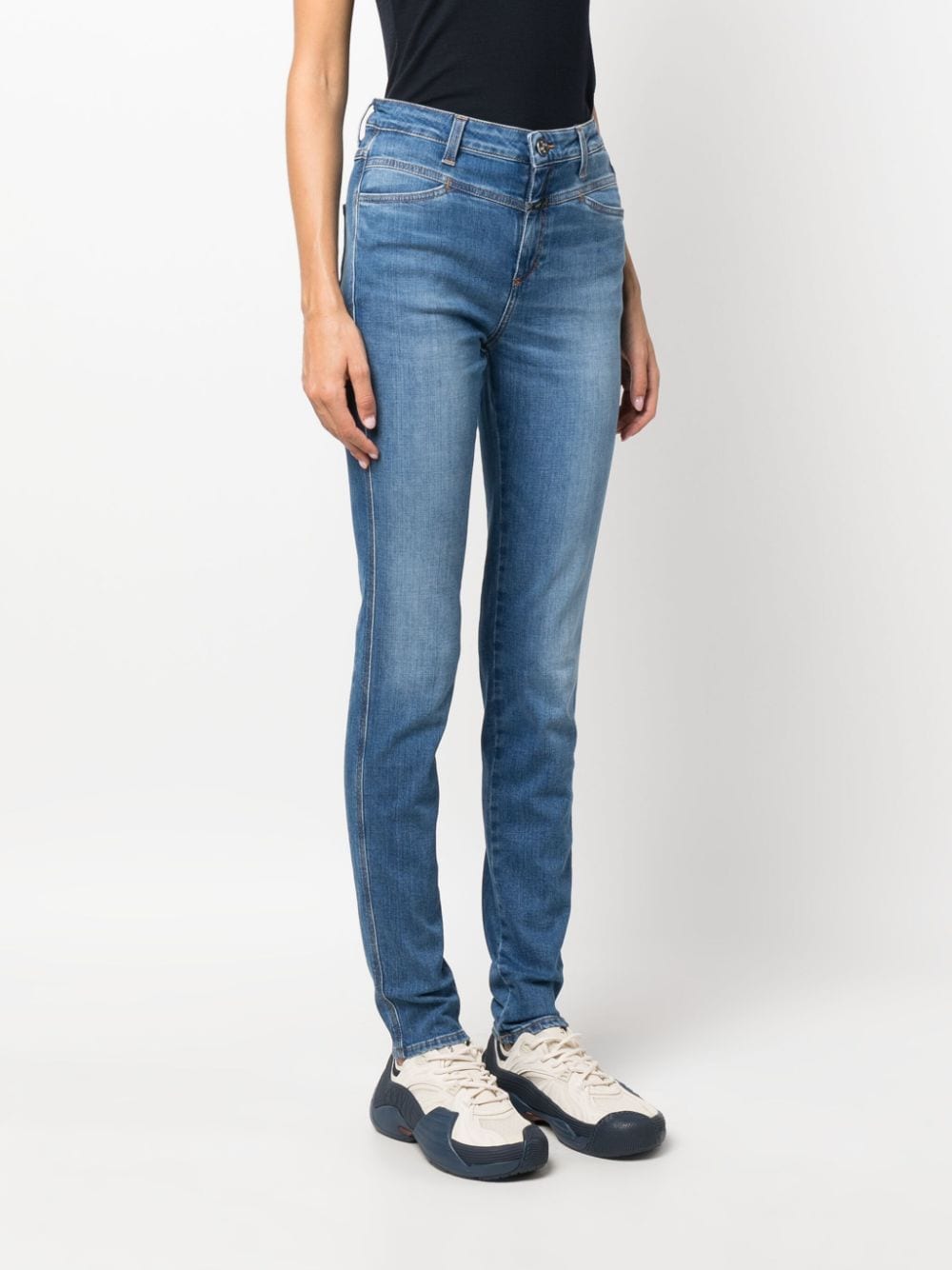 Shop Closed Pusher Organic Cotton Skinny Jeans In Blue
