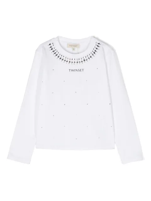 TWINSET Kids rhinestone-embellished jersey T-shirt
