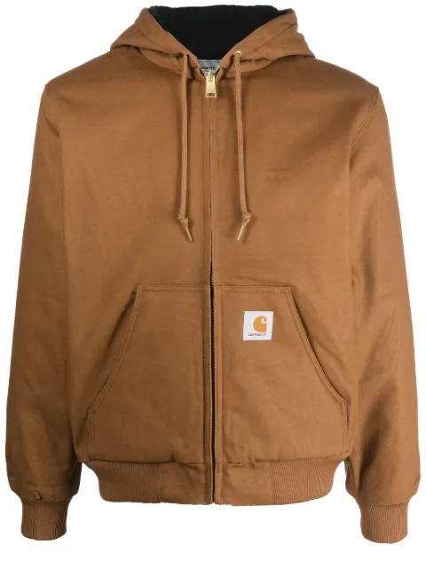 Carhartt WIP logo-patch cotton hooded jacket