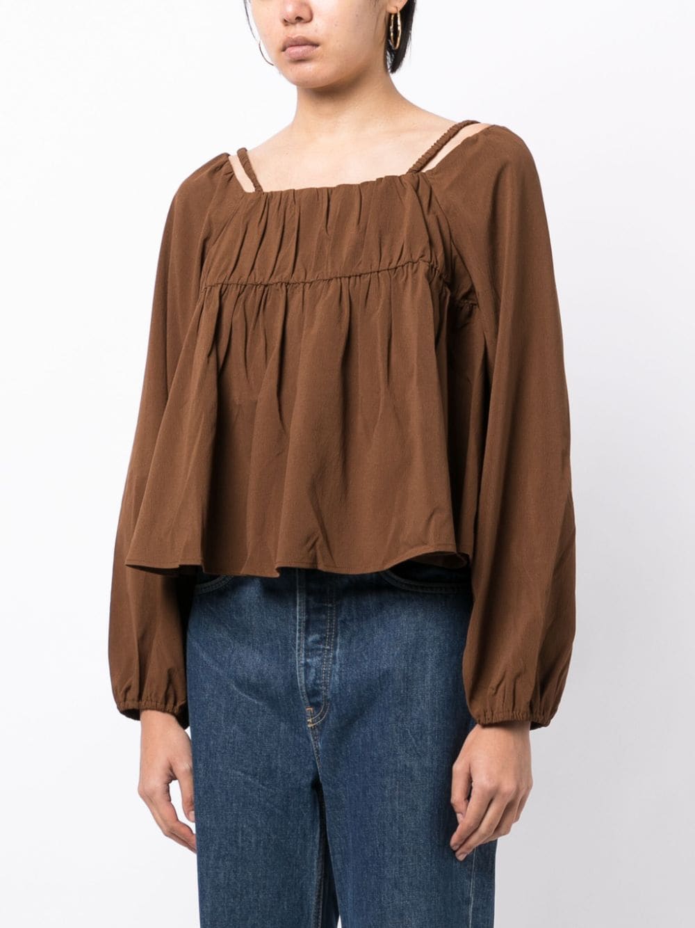 tout a coup Flared blouse Bruin