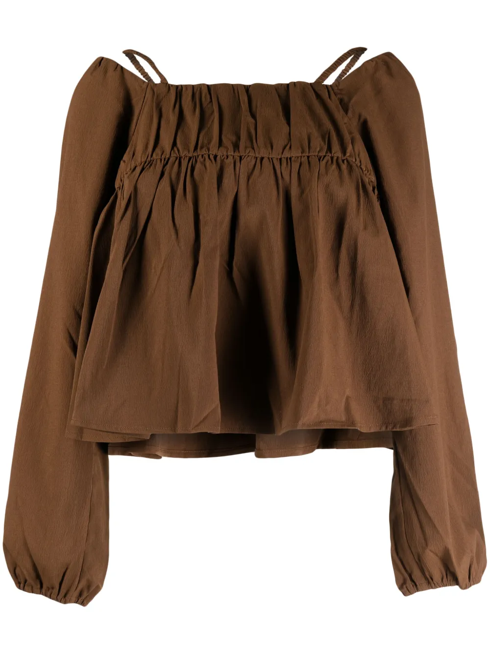 tout a coup Blusa con orlo svasato - Marrone