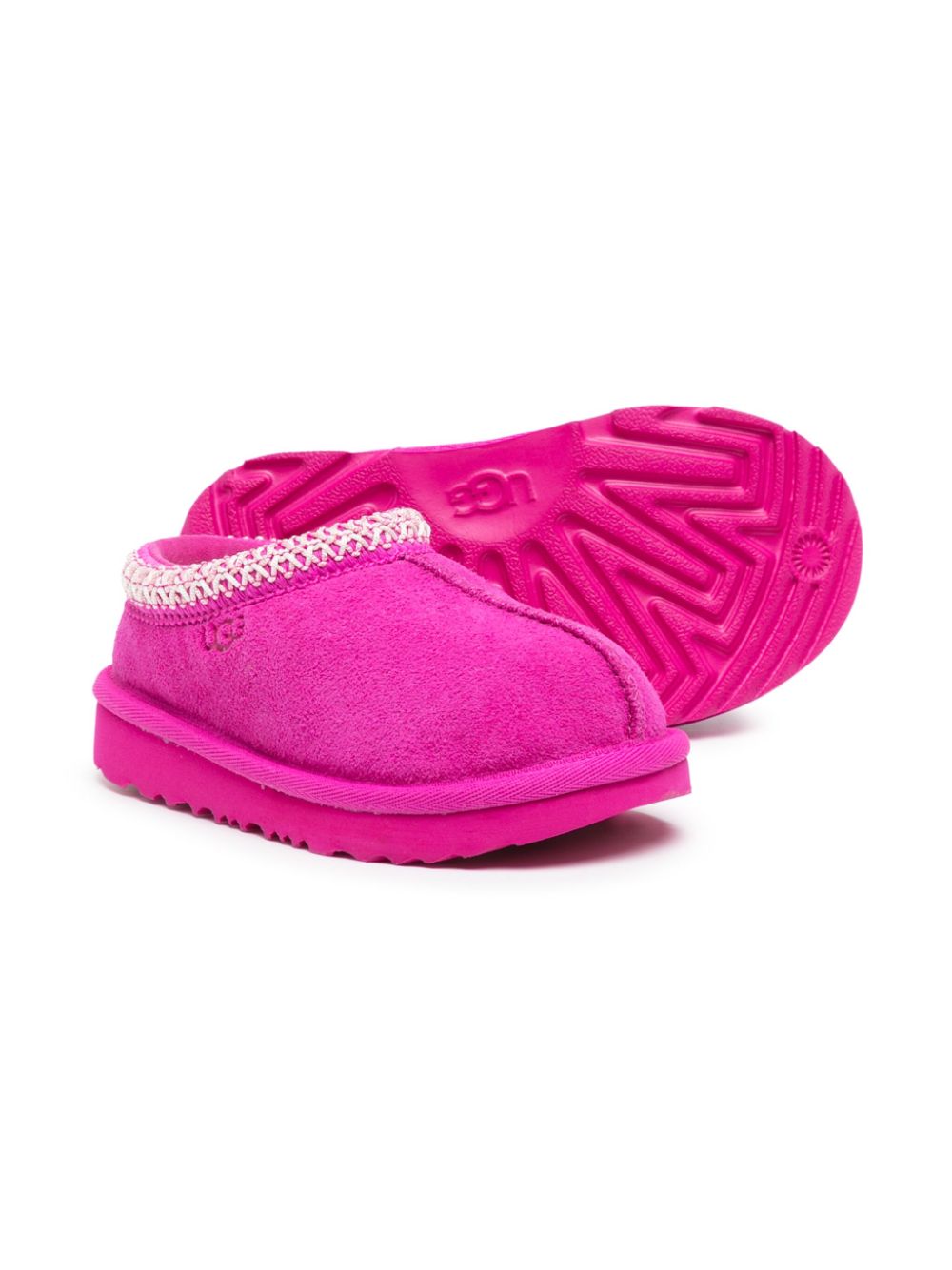 UGG Kids logo-debossed wool blend slippers - Roze