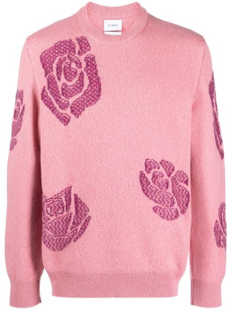 Barrie cashmere flower-print jumper