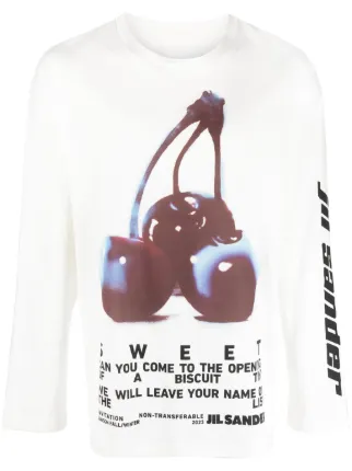 Jil Sander チェリープリント Tシャツ | ホワイト | FARFETCH JP Jil Sander チェリープリント Tシャツ | ホワイト | FARFETCH JP