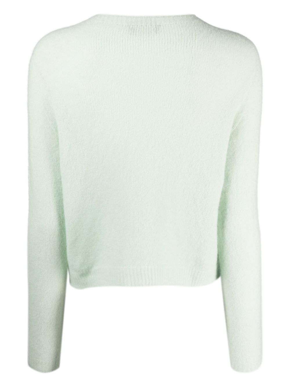 Roberto Collina crew-neck ribbed-knit cardigan - Groen