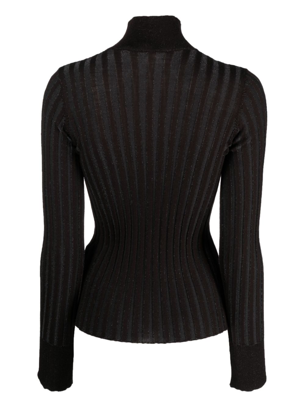 Roberto Collina ribbed-knit wool blend lurex jumper - Bruin