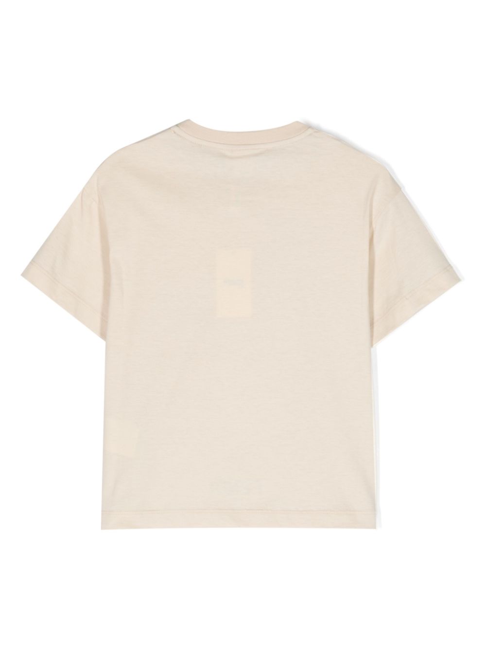 Shop Fendi Graphic-print Cotton T-shirt In Neutrals