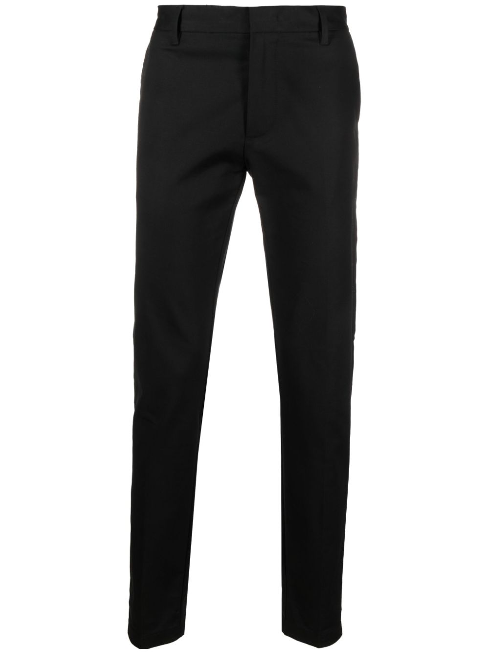 Emporio Armani pressed-crease cotton chino trousers - Black