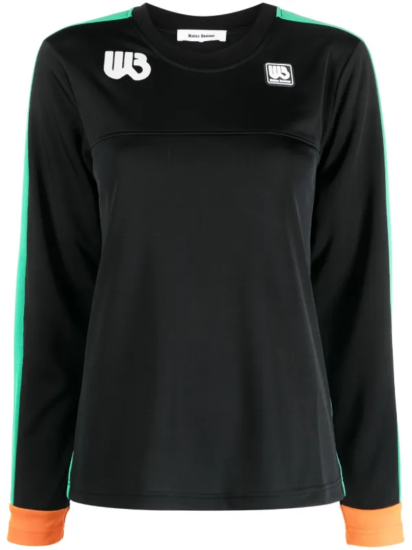 Wales Bonner Logo-patch Organic-cotton Sweatshirt in Black