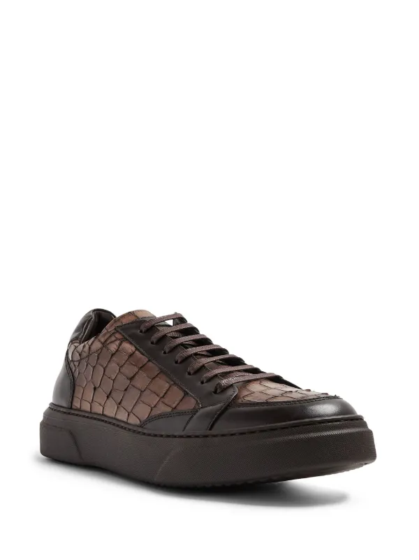 Barrett crocodile-effect leather sneakers
