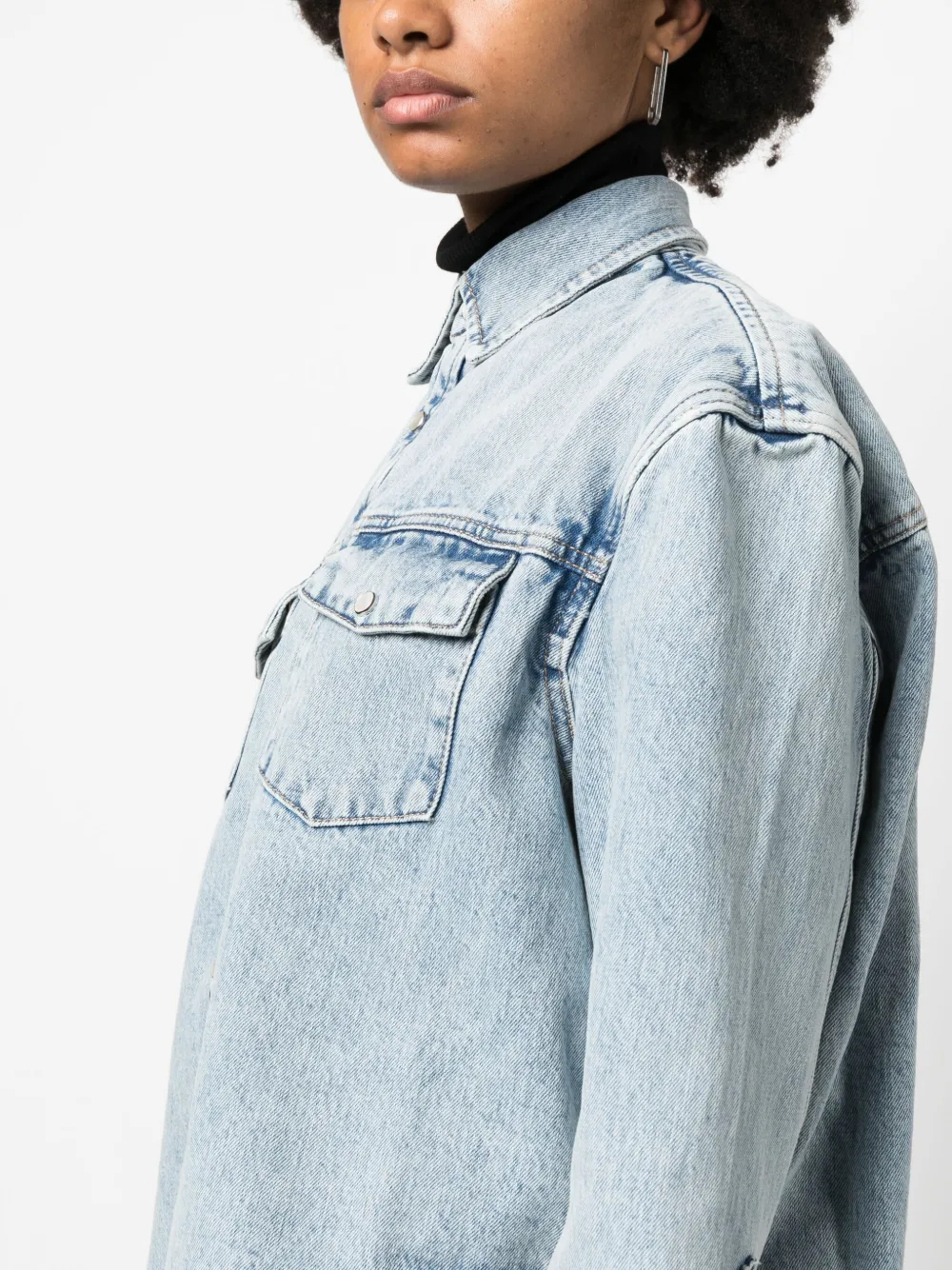 WARDROBE.NYC PRESS-STUD DENIM JACKET