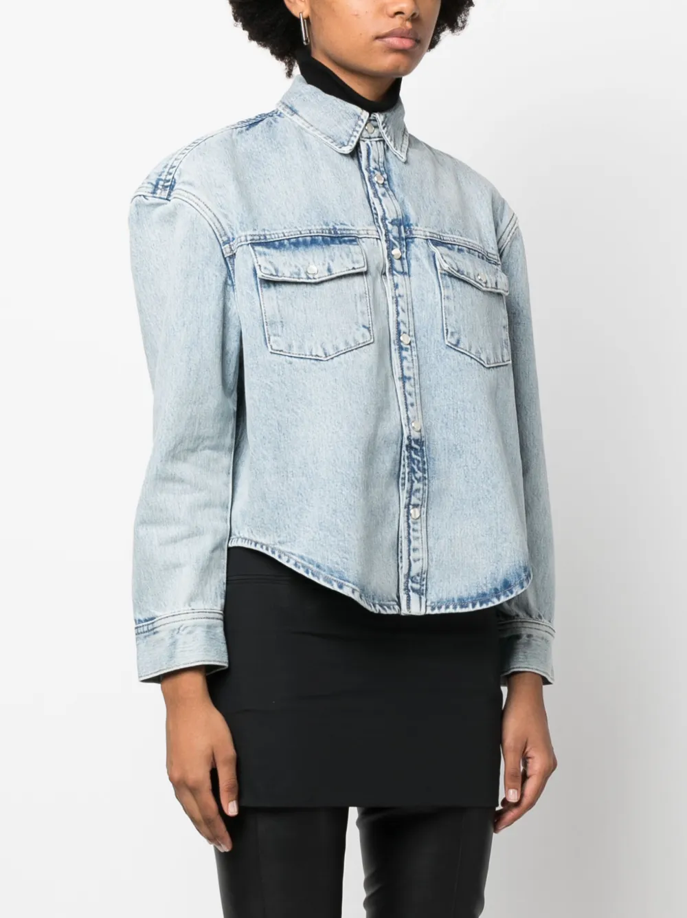 WARDROBE.NYC PRESS-STUD DENIM JACKET