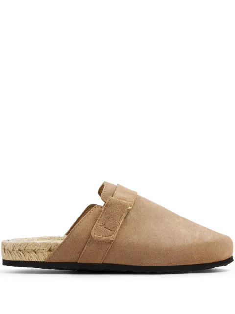 Manebi slippers de gamuza con logo en relieve