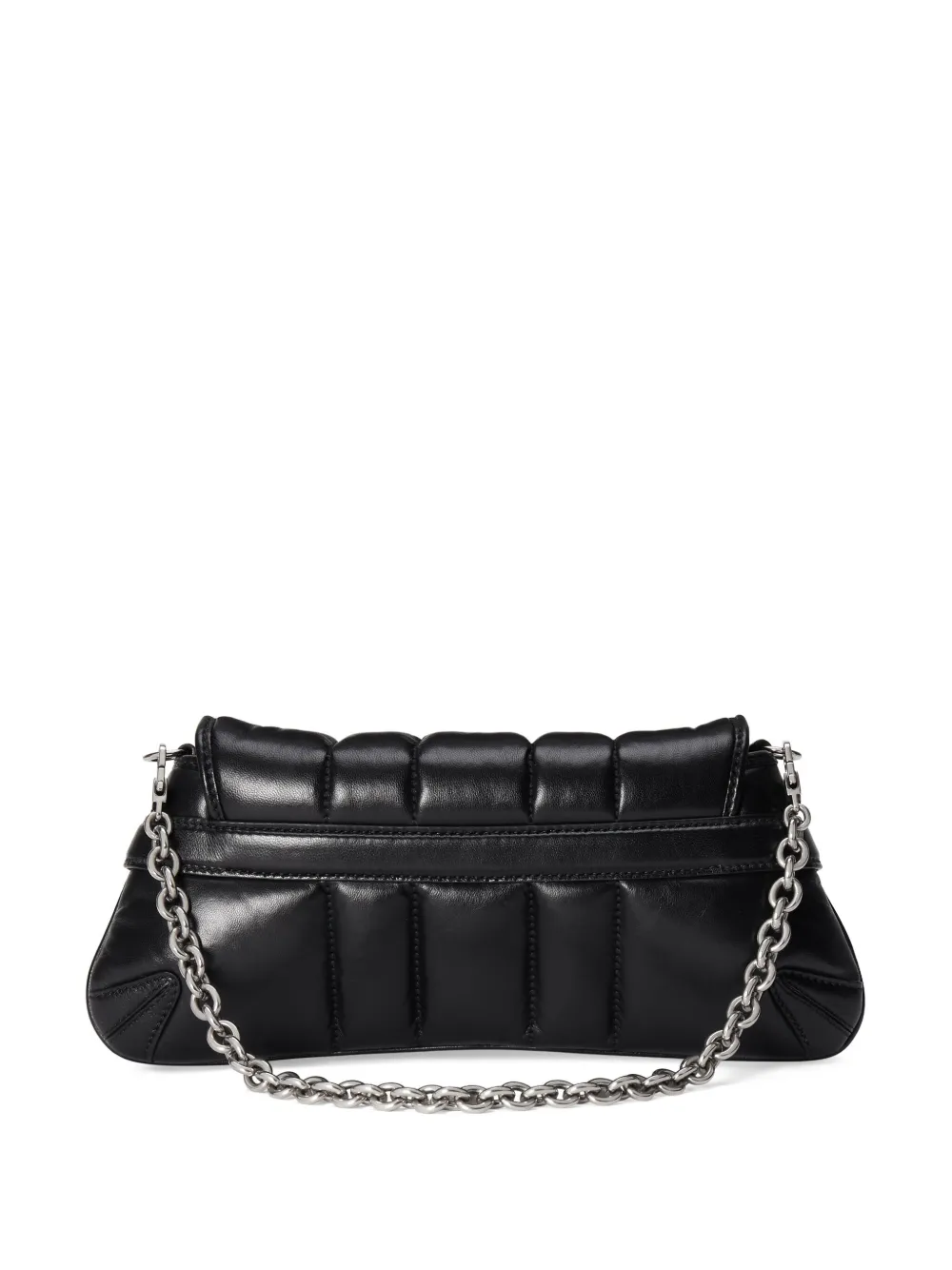 Shop Gucci Small Horsebit Chain Shoulder Bag In Black