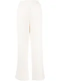 tout a coup checkerboard-knit high-waisted trousers - White