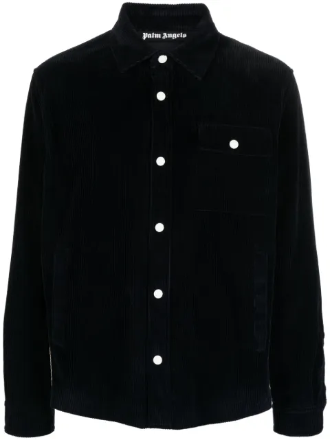 Palm Angels crochet-stripe corduroy shirt jacket