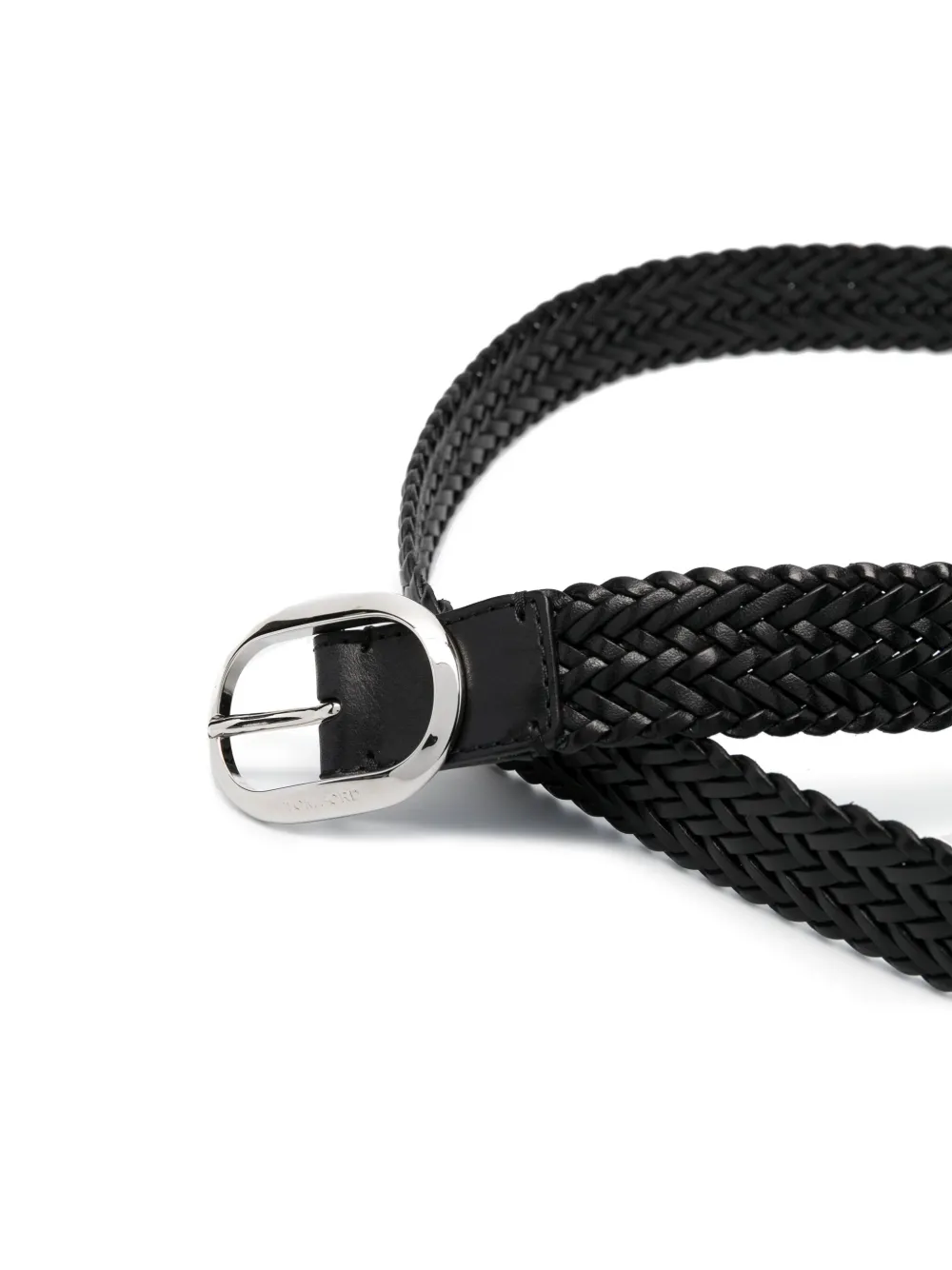 TOM FORD braided-strap leather belt - Zwart
