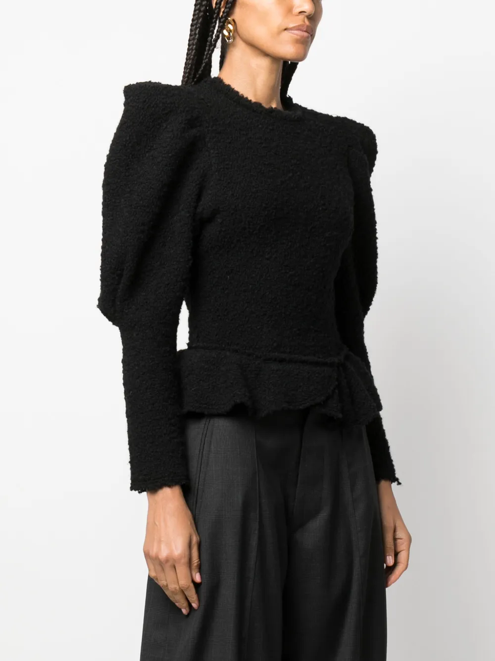 ISABEL MARANT GIAMILI BOUCLÉ PEPLUM TOP