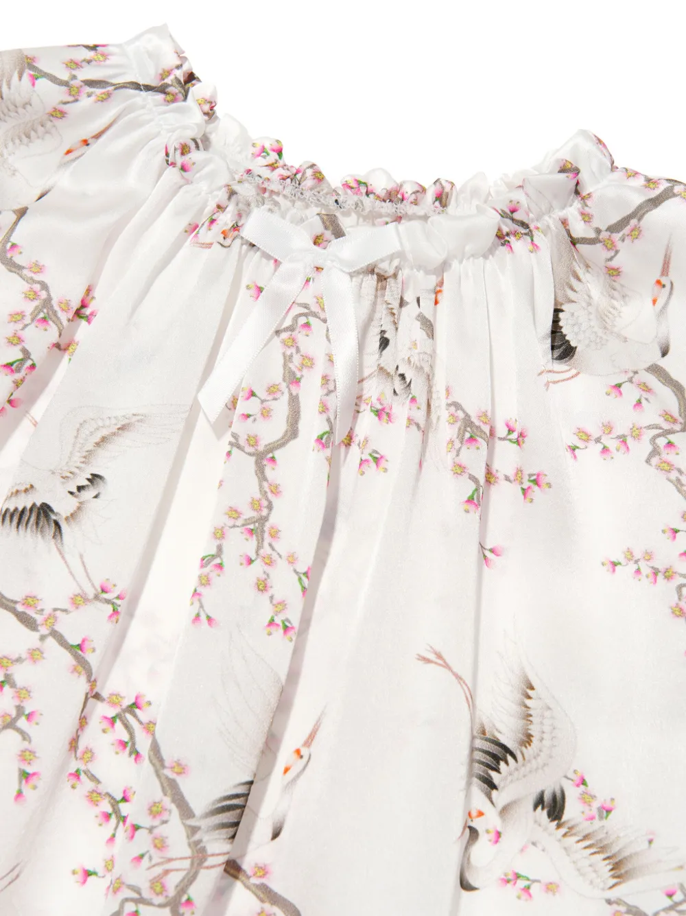 Shop Amiki Antonia Bird-print Silk Nightdress In White