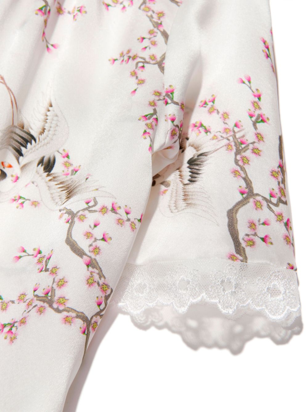 Shop Amiki Antonia Bird-print Silk Nightdress In White
