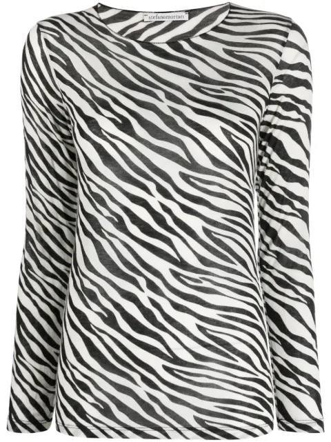 Stefano Mortari zebra-print knitted top