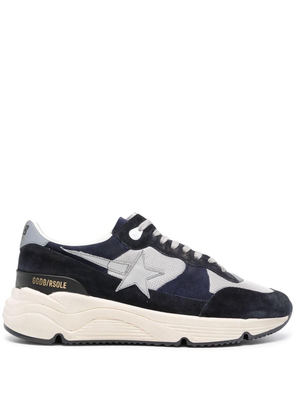 Shop Golden Goose Running Sole Panelled Sneakers In Blue