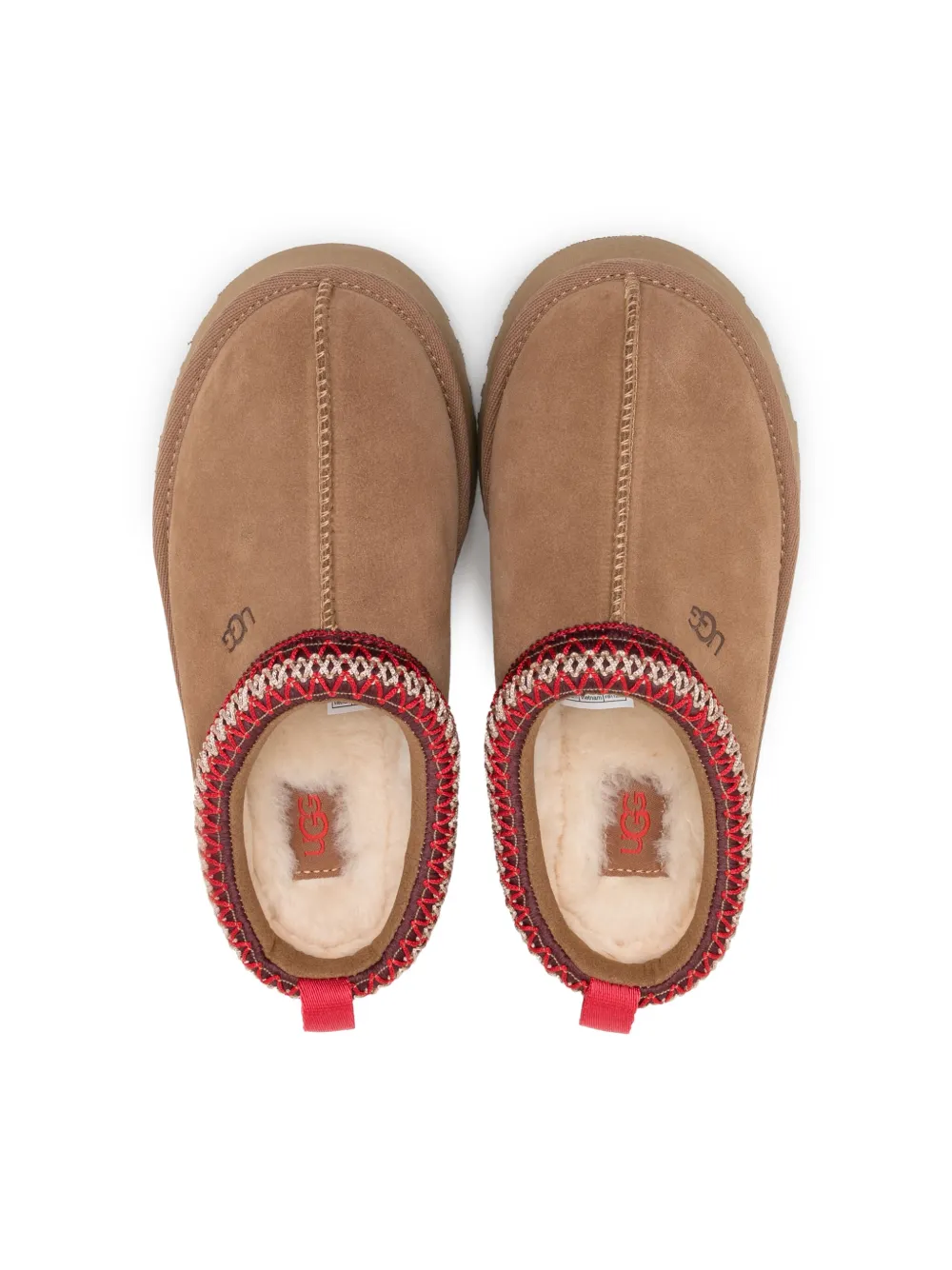 Ugg Logo-debossed Wool Blend Slippers In 褐色
