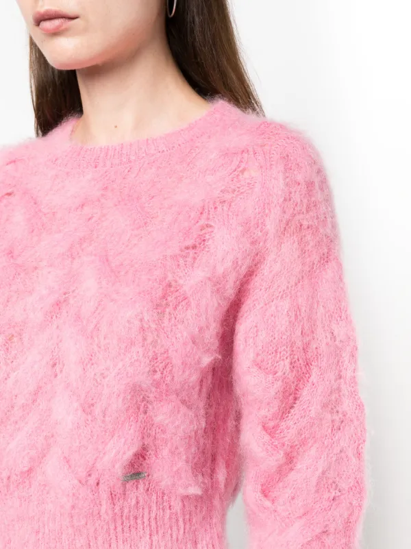 DSQUARED2 Brushed mohair blend Jumper Pink FARFETCH CA