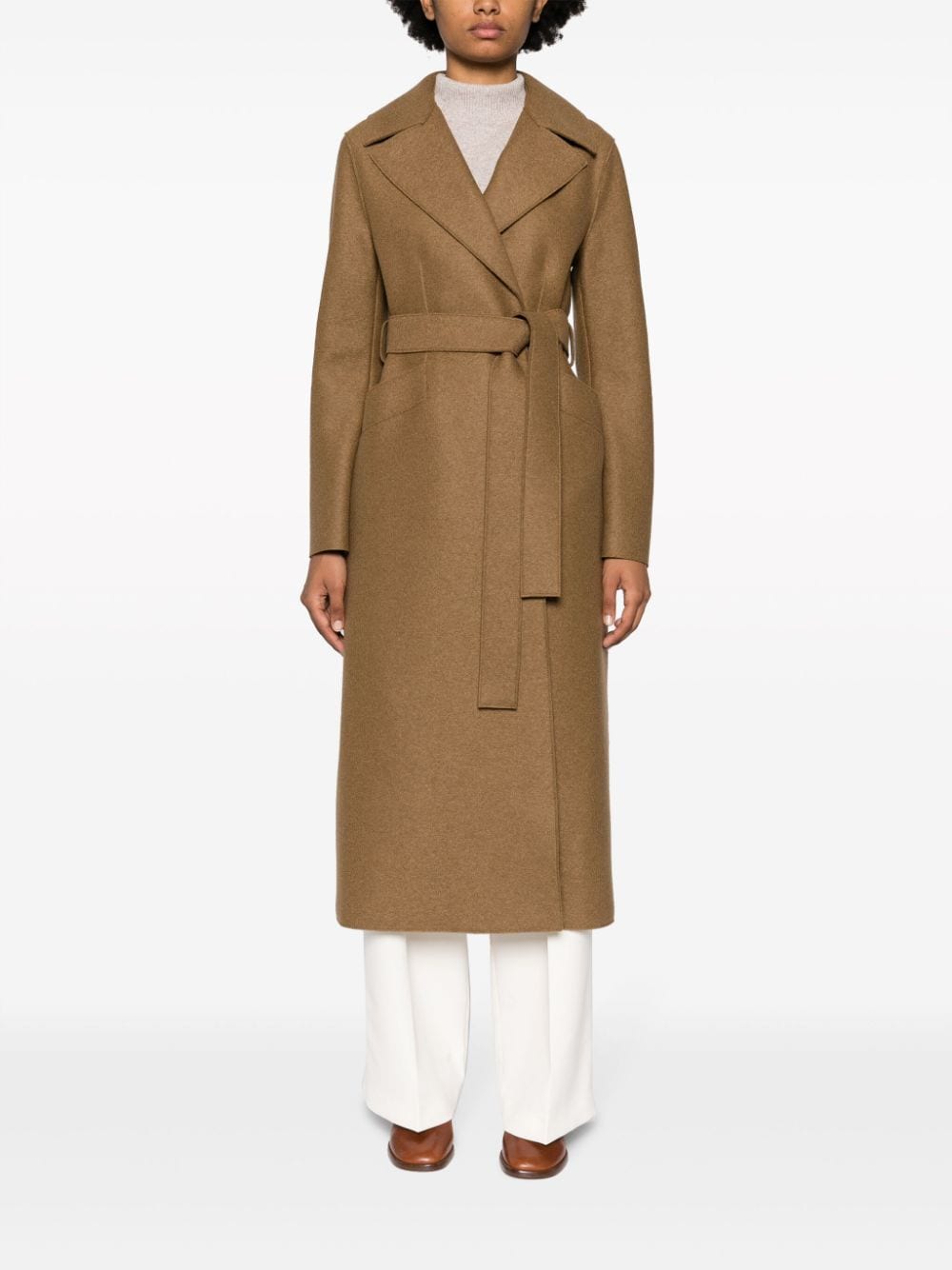 Harris Wharf London belted virgin-wool coat - Bruin