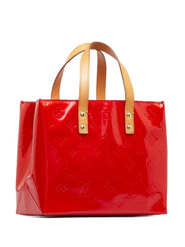 Louis Vuitton Bag Reade Monogram Vernis Pm Red Patent Leather Tote