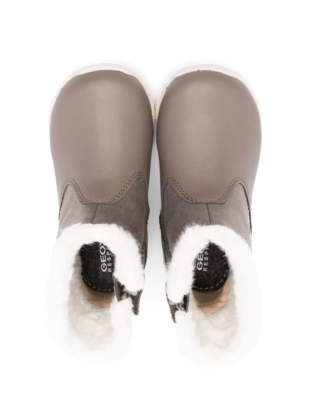 Geox Balu Floral-embroidered Boots In Grey