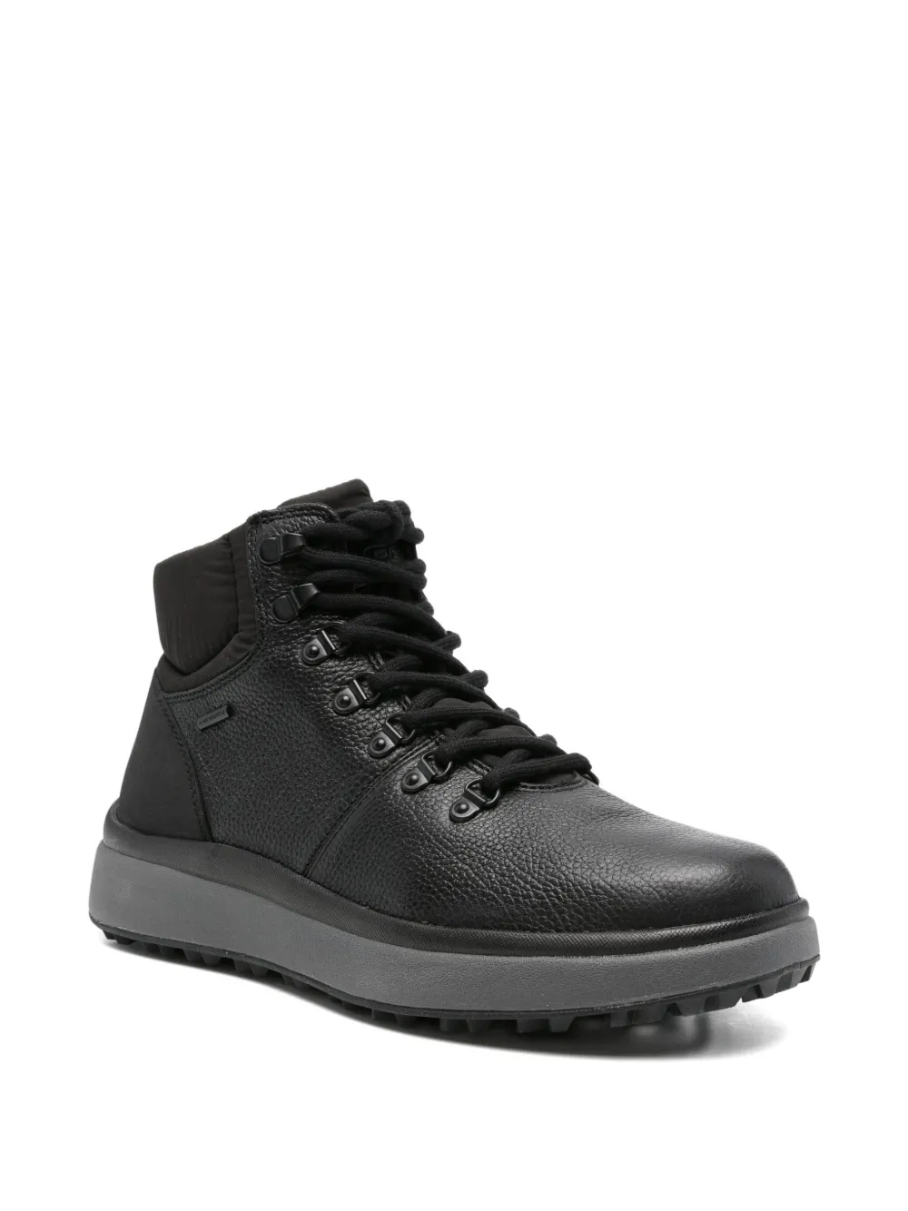 Geox Granito + Grip lace-up padded collar boots Black