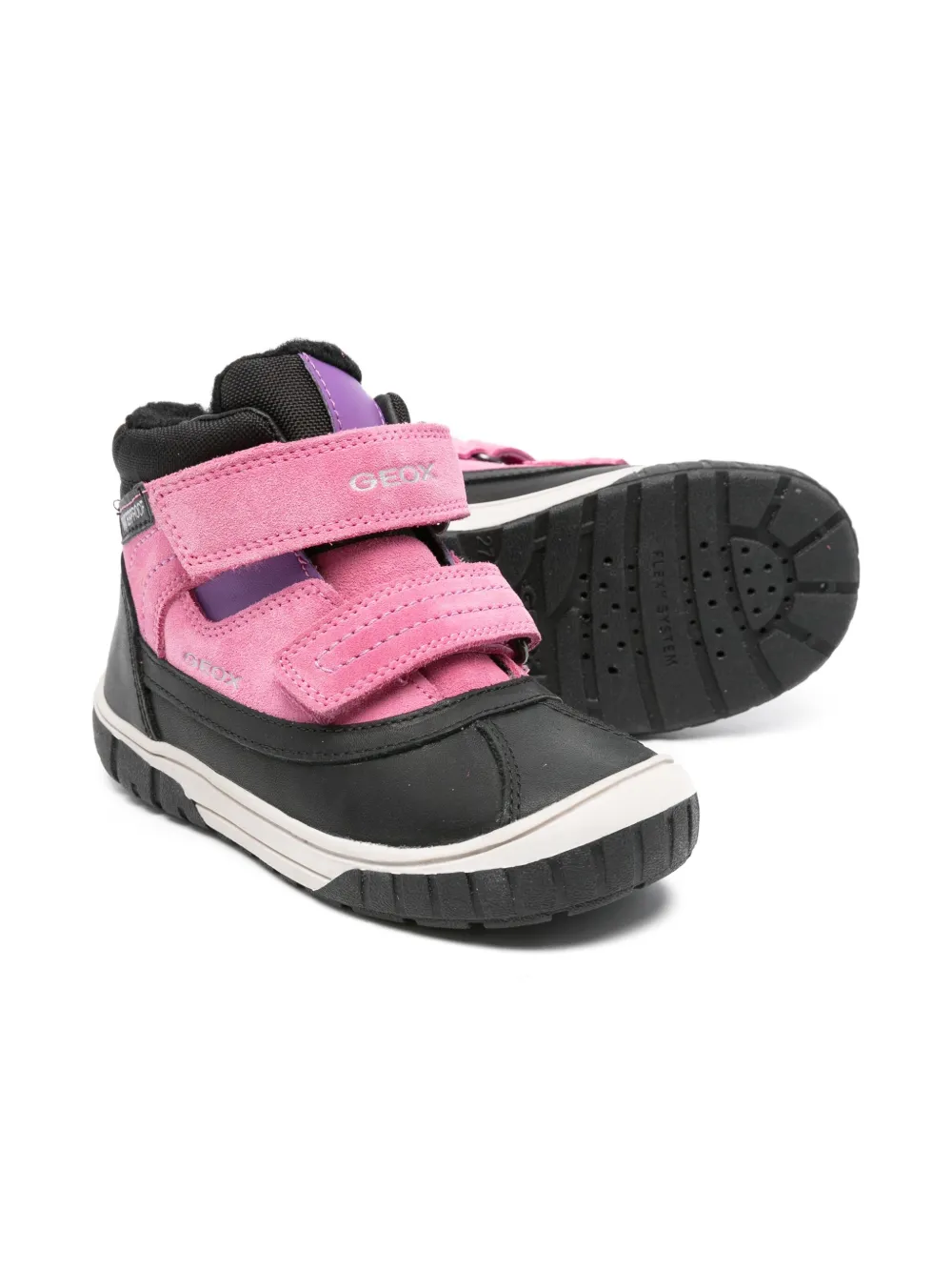 Geox Kids Omar gewatteerde laarzen met dubbele bandjes Roze