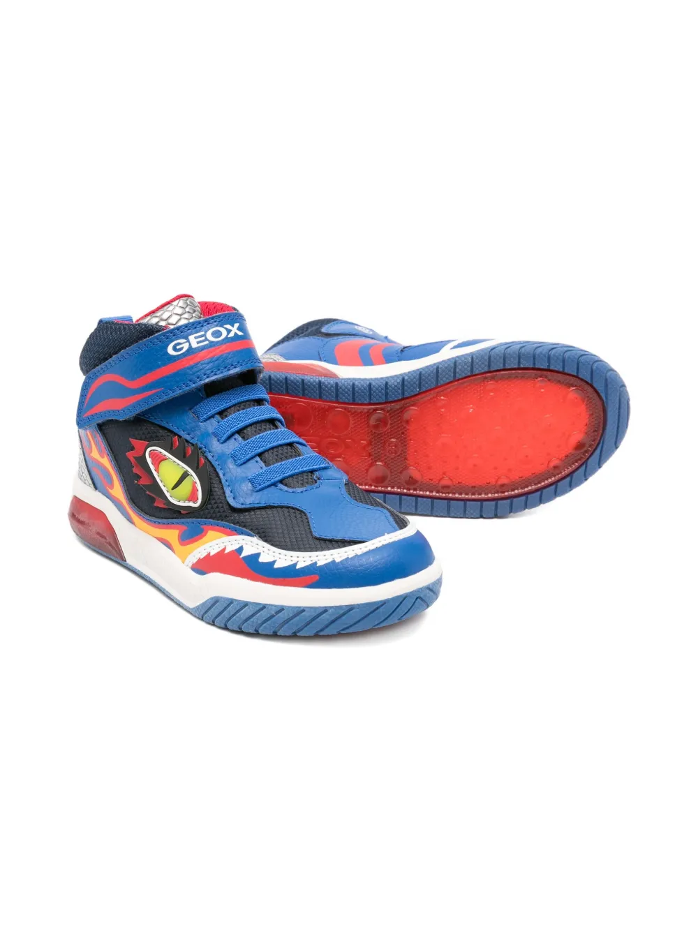 Geox Kids Inek flame-print boots Blue