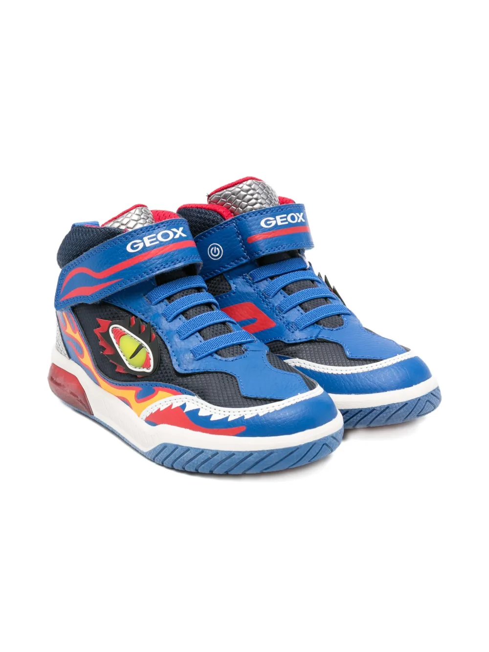 Geox Kids Inek flame-print boots Blue
