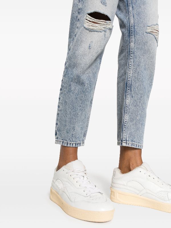 Calvin Klein Jeans ripped-detailing Tapered Jeans - Farfetch