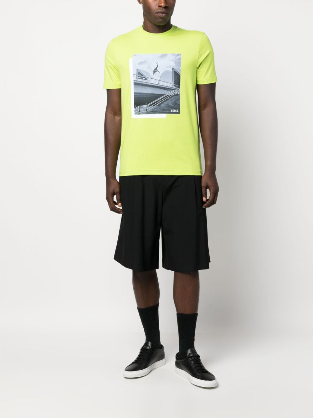 BOSS photographic-print cotton T-shirt - 327 GREEN