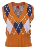 HUGO argyle-knit vest - Orange