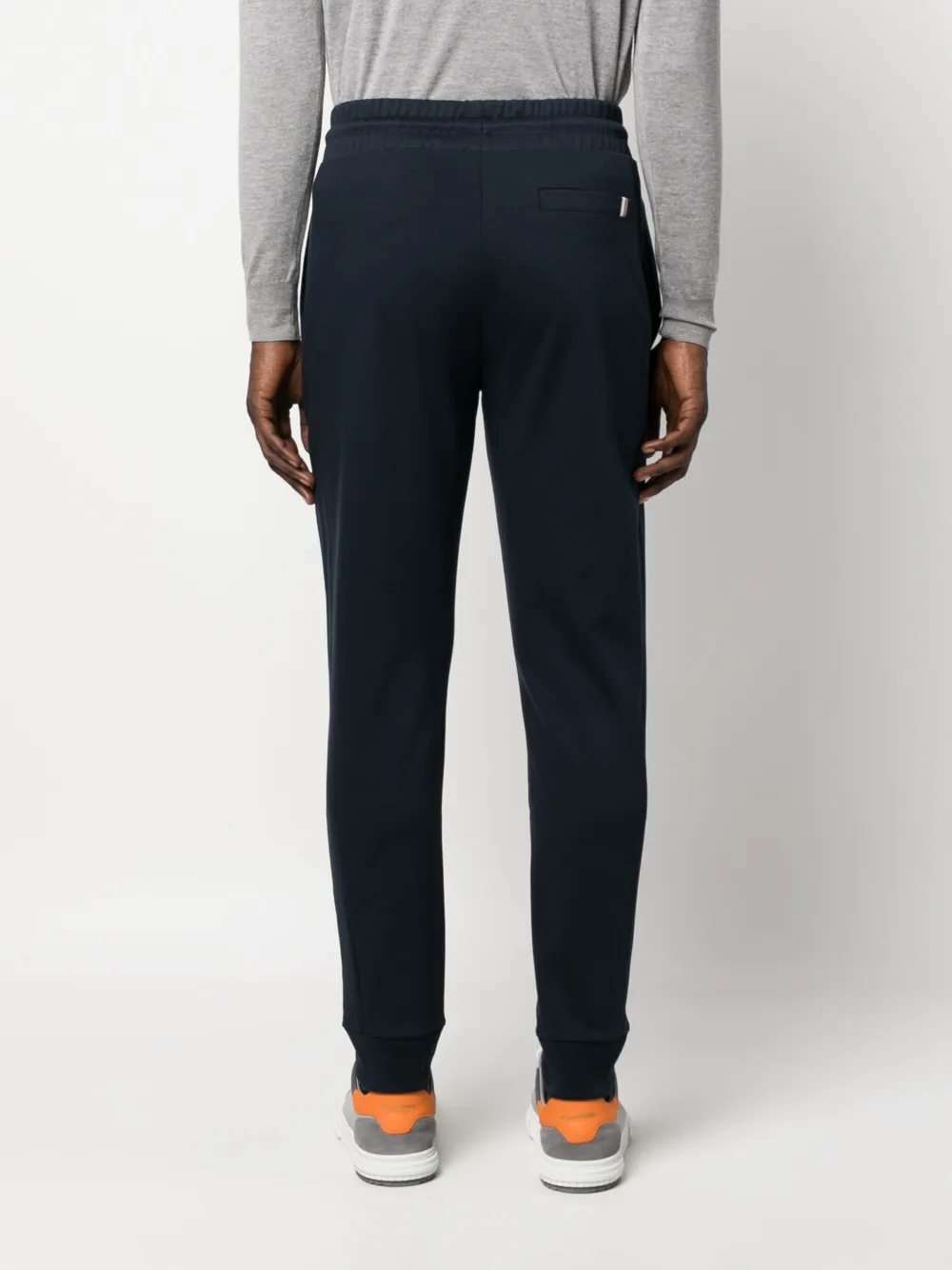 Shop Hugo Boss Logo-patch Slim Track Trousers In Blue