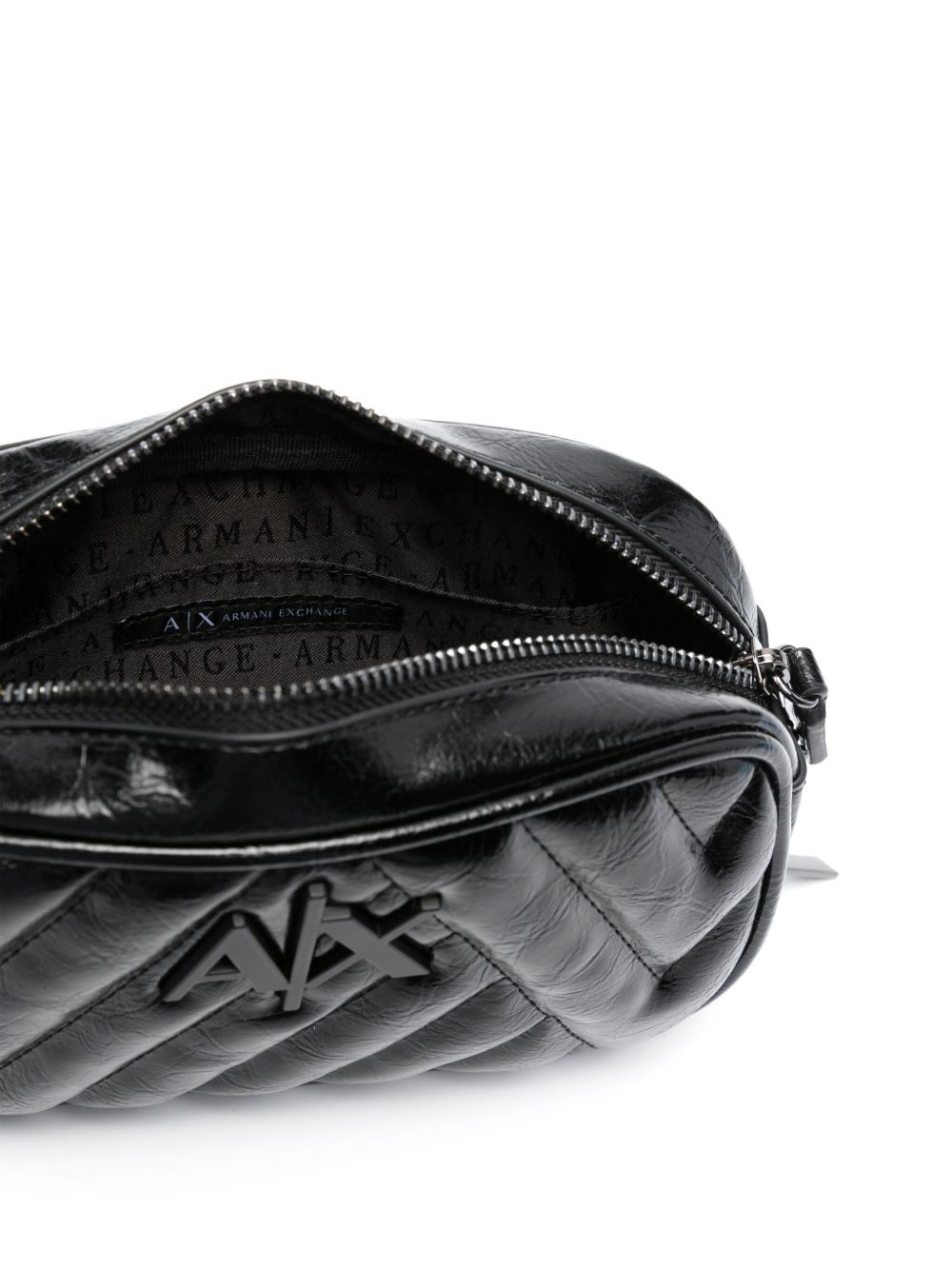 Armani Exchange logo-lettering Quilted Crossbody Bag - Farfetch