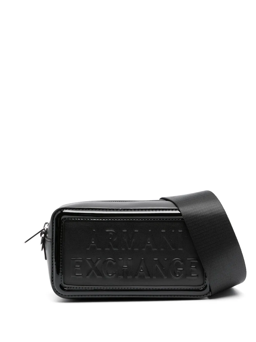 Armani Exchange Logo-emvossed Crossbody Bag In Black