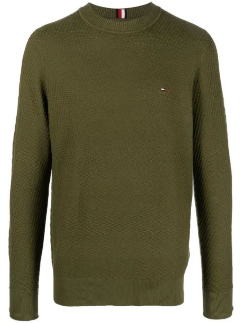 Tommy Hilfiger logo-patch cotton cardigan