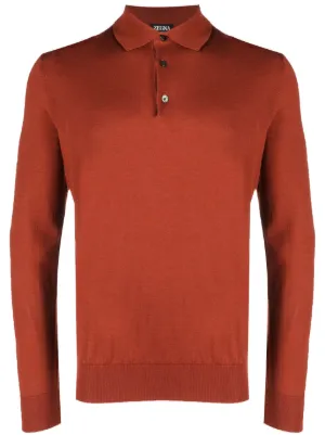 Ermenegildo Zegna COUTURE カシミヤ シルク ニットポロ Zegna ポロシャツ | ブラウン | FARFETCH JP