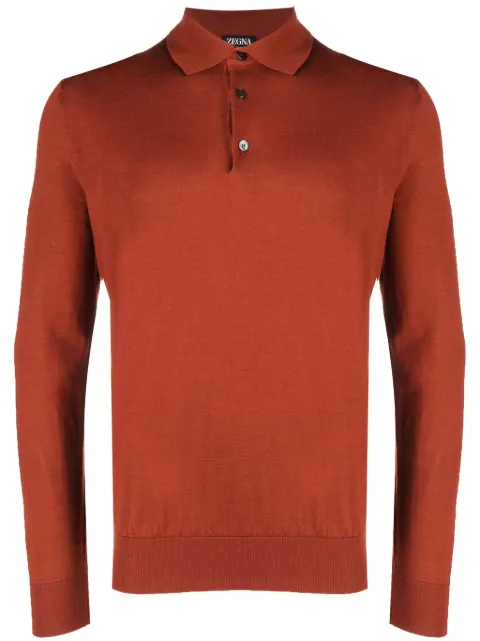 Zegna long-sleeved knit polo shirt