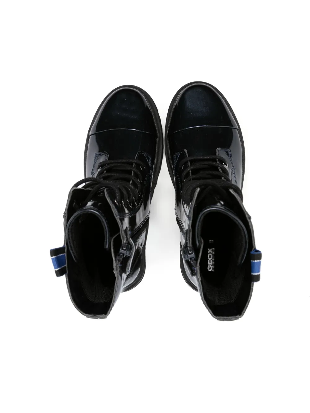  Geox Kids Gillyjaw Patch-detail Patent Boots - Blue 