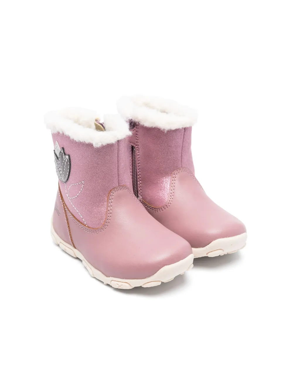 Geox Kids Balu floral-embroidered boots | Pink | Image 1
