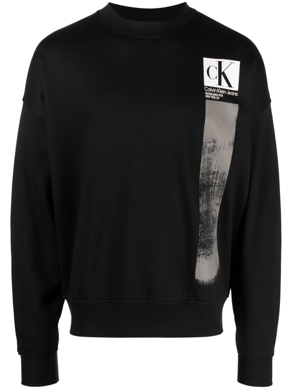 Calvin Klein Jeans Est.1978 Logo-print Cotton Sweatshirt In Black