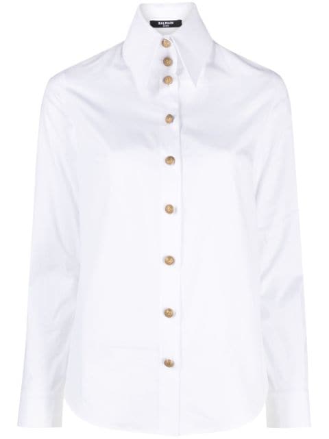 Balmain pointed-collar cotton shirt 