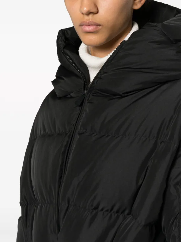 Black Padded Oversized Zip Up Puffer