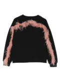 Andorine feather-detailing organic cotton sweatshirt - Black